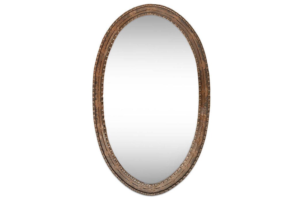 Drishti Oval Iron Mirror Antique Black Small