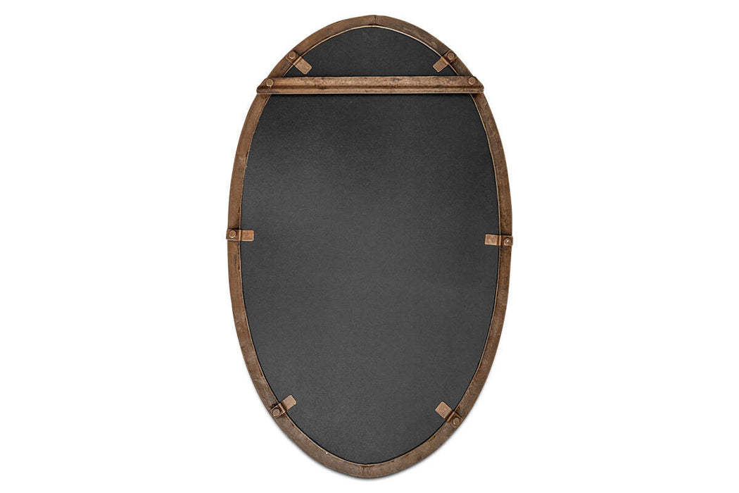 Drishti Oval Iron Mirror Antique Black Small