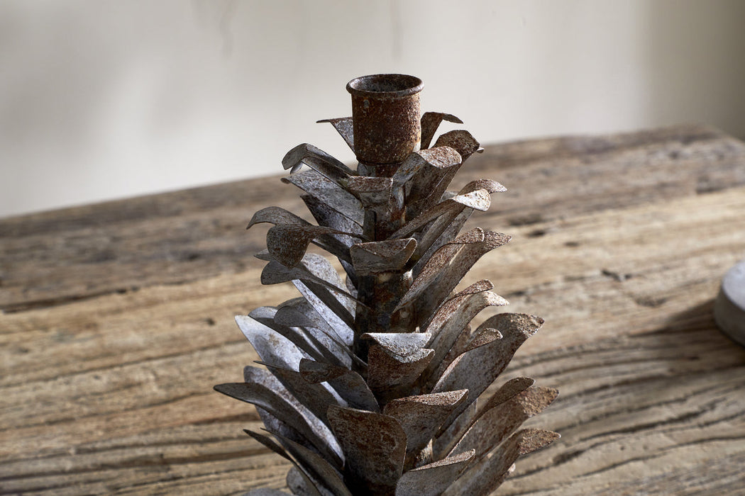 Elagalu Pine Cone Candle Holder Zinc