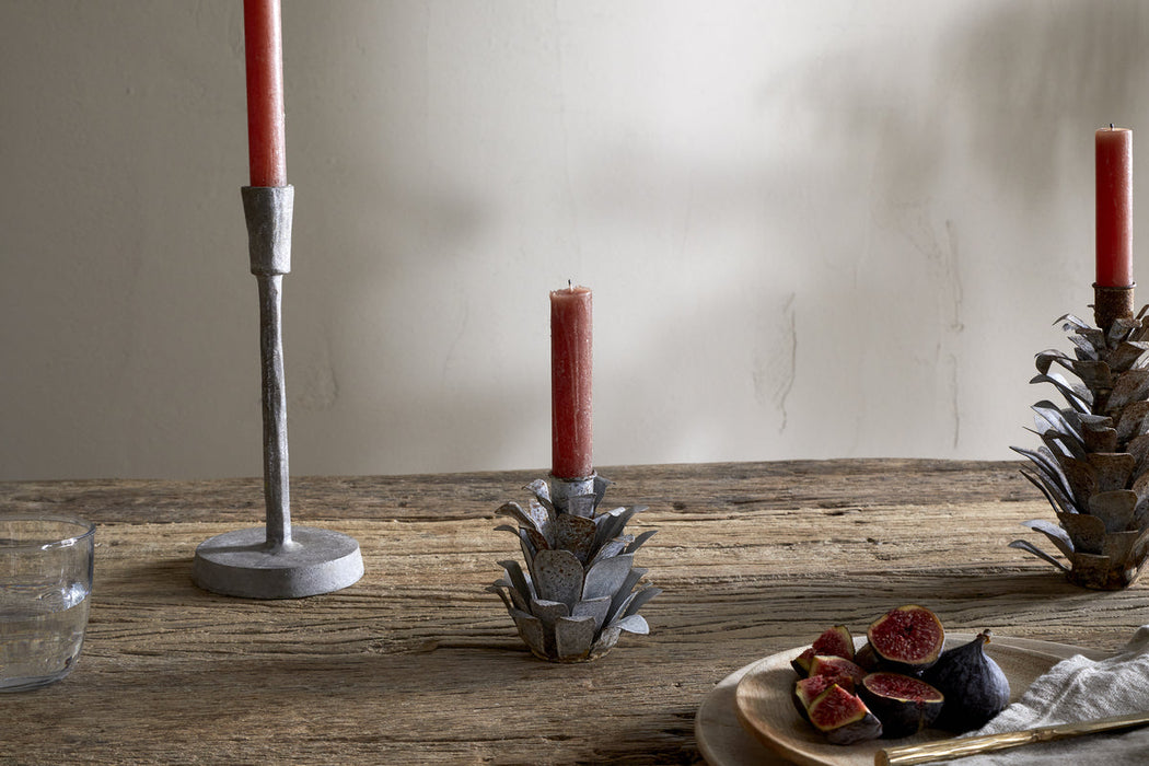 Elagalu Pine Cone Candle Holders Zinc Set Of 2