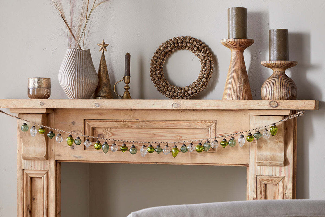 Ekiti Bauble Garland Mixed Green Clear