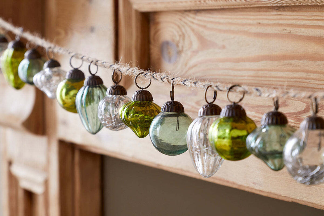 Ekiti Bauble Garland Mixed Green Clear