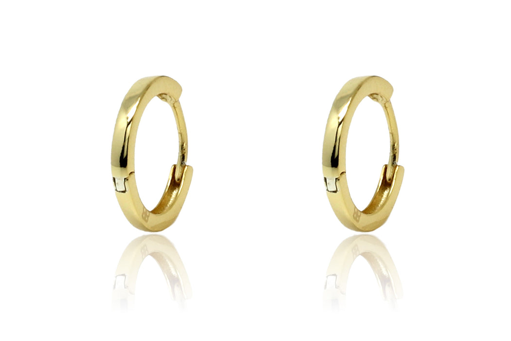 Dorval Plain Gold Hoop Huggie Earrings