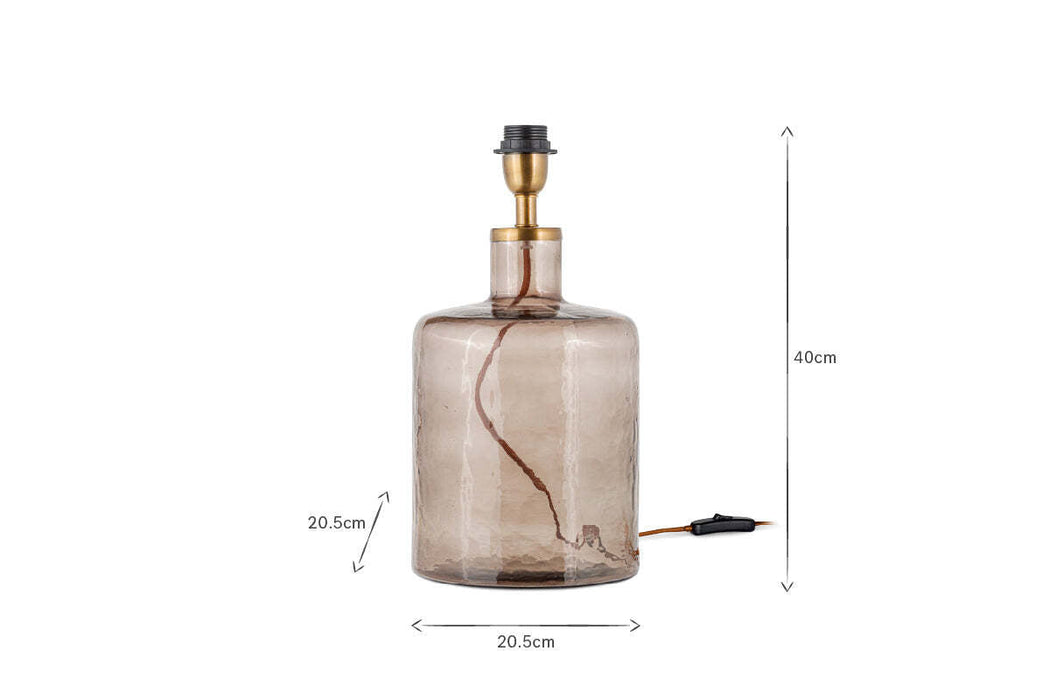 Edina Recycled Glass Table Lamp Smoke Brown Small