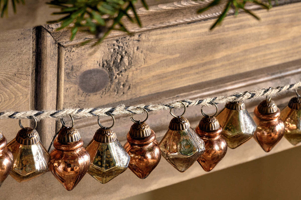 Ekiti Bauble Garland Antique Gold Rust