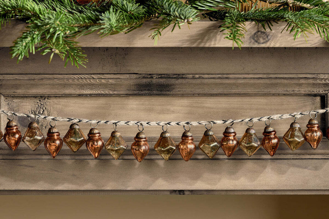 Ekiti Bauble Garland Antique Gold Rust