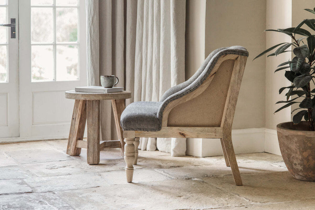 Elbu Deconstructed Jacquard Weave Armchair Charcoal
