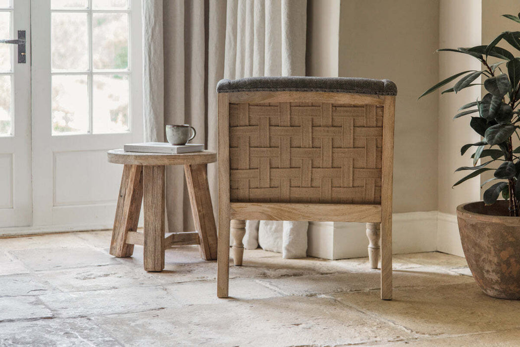 Elbu Deconstructed Jacquard Weave Armchair Charcoal