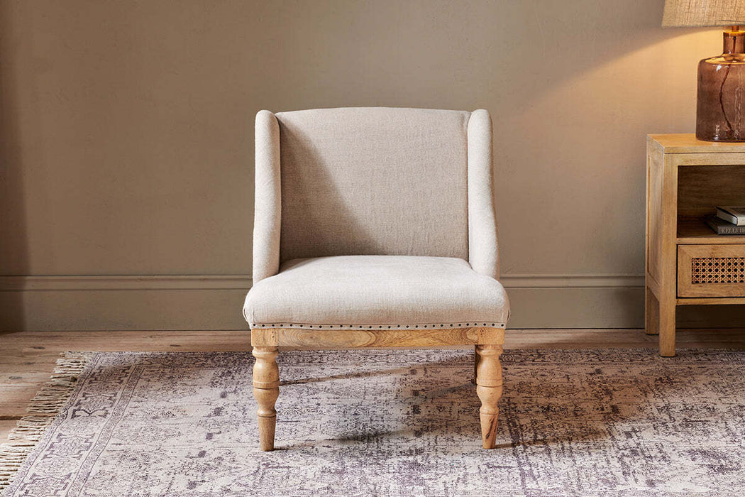 Elbu Deconstructed Linen Armchair Stone
