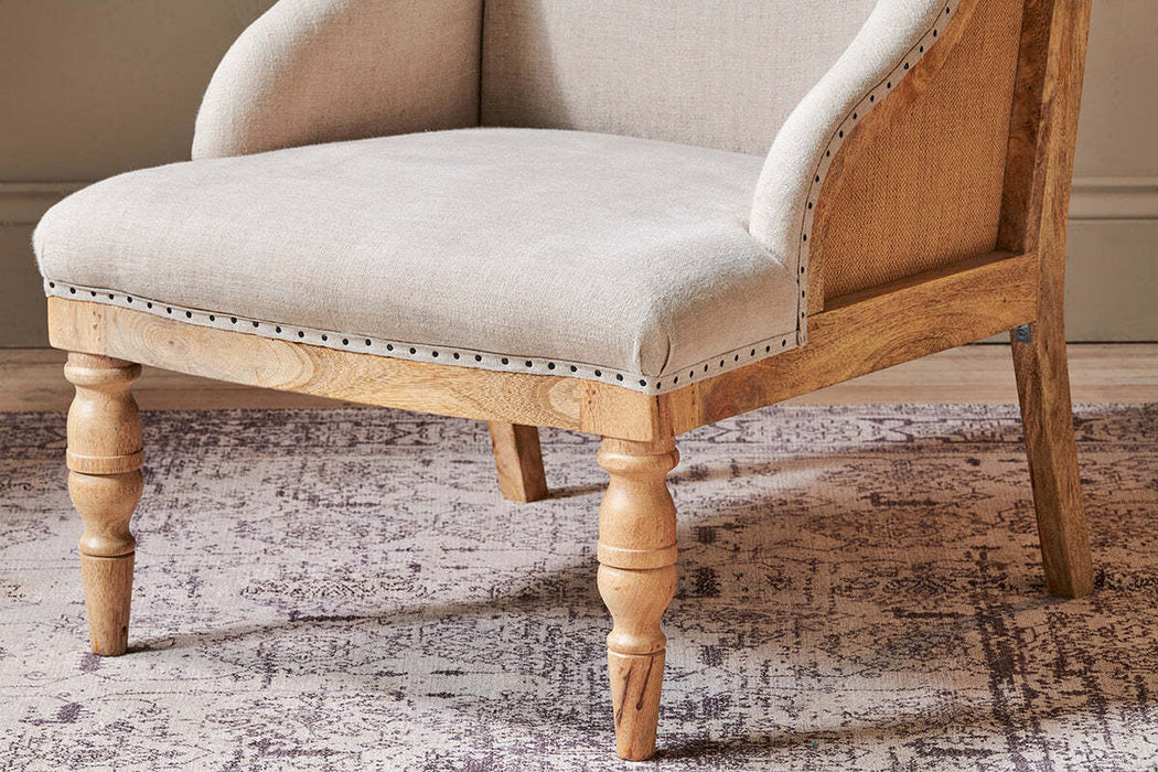 Elbu Deconstructed Linen Armchair Stone