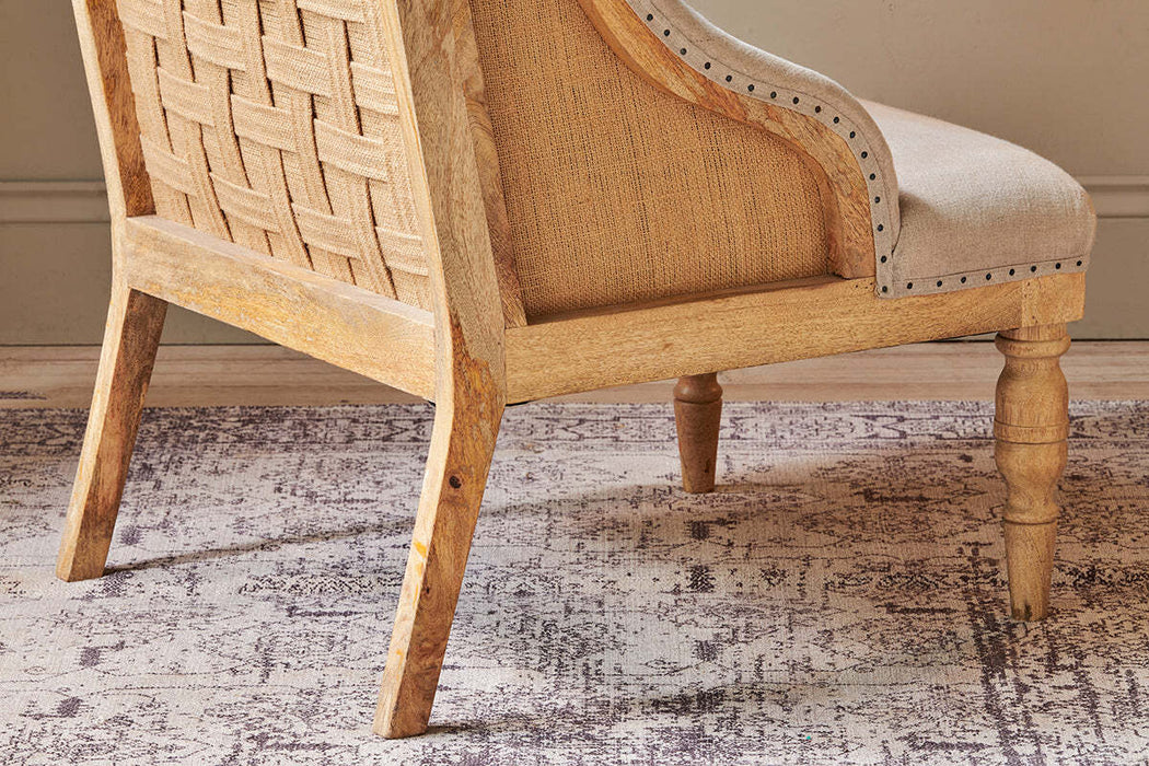 Elbu Deconstructed Linen Armchair Stone