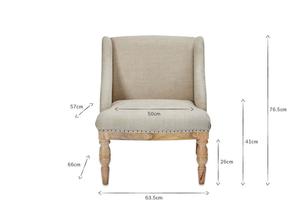 Elbu Deconstructed Linen Armchair Stone