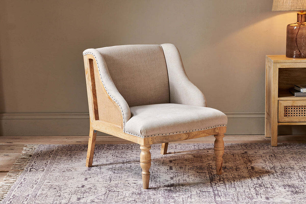 Elbu Deconstructed Linen Armchair Stone