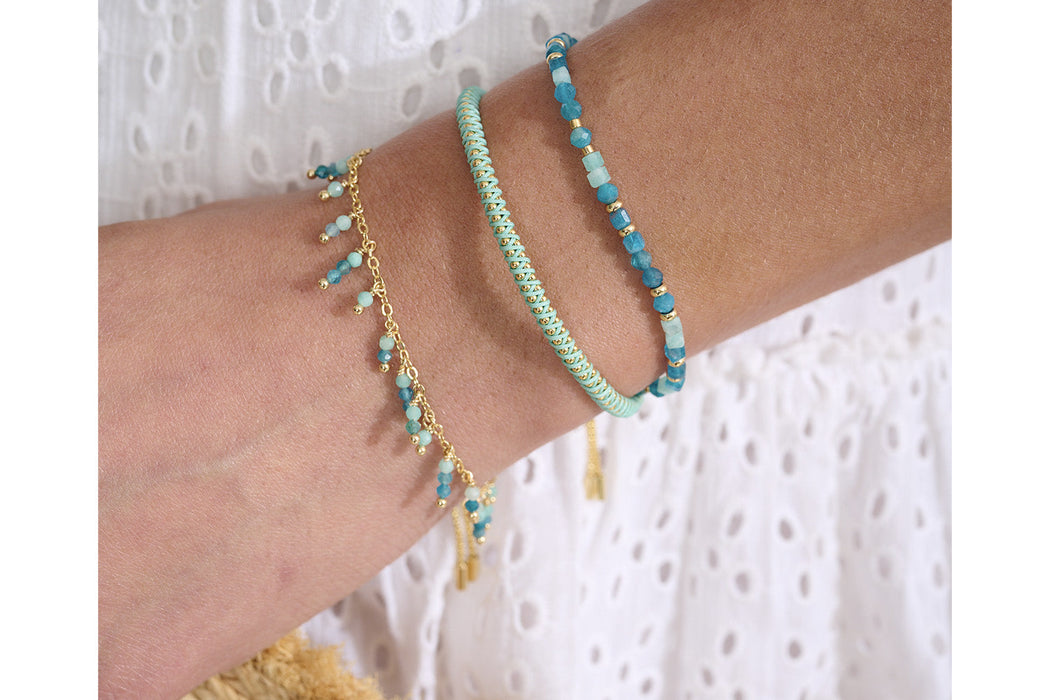 Emelia Turquoise & Gold Braided Bracelet
