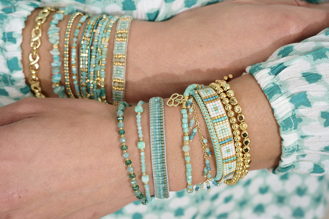 Emelia Turquoise & Gold Braided Bracelet