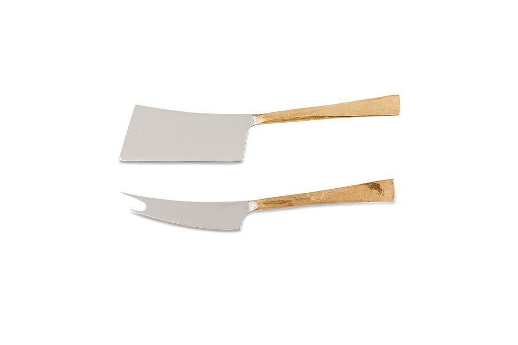 Ena Cheese Knife Set Brushed Gold Set Of 2