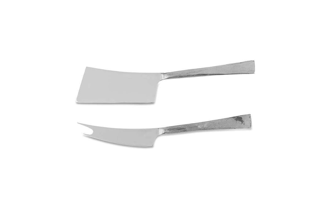 Ena Cheese Knife Set Brushed Silver Set Of 2
