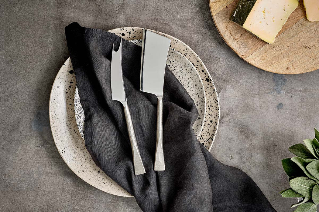 Ena Cheese Knife Set Brushed Silver Set Of 2