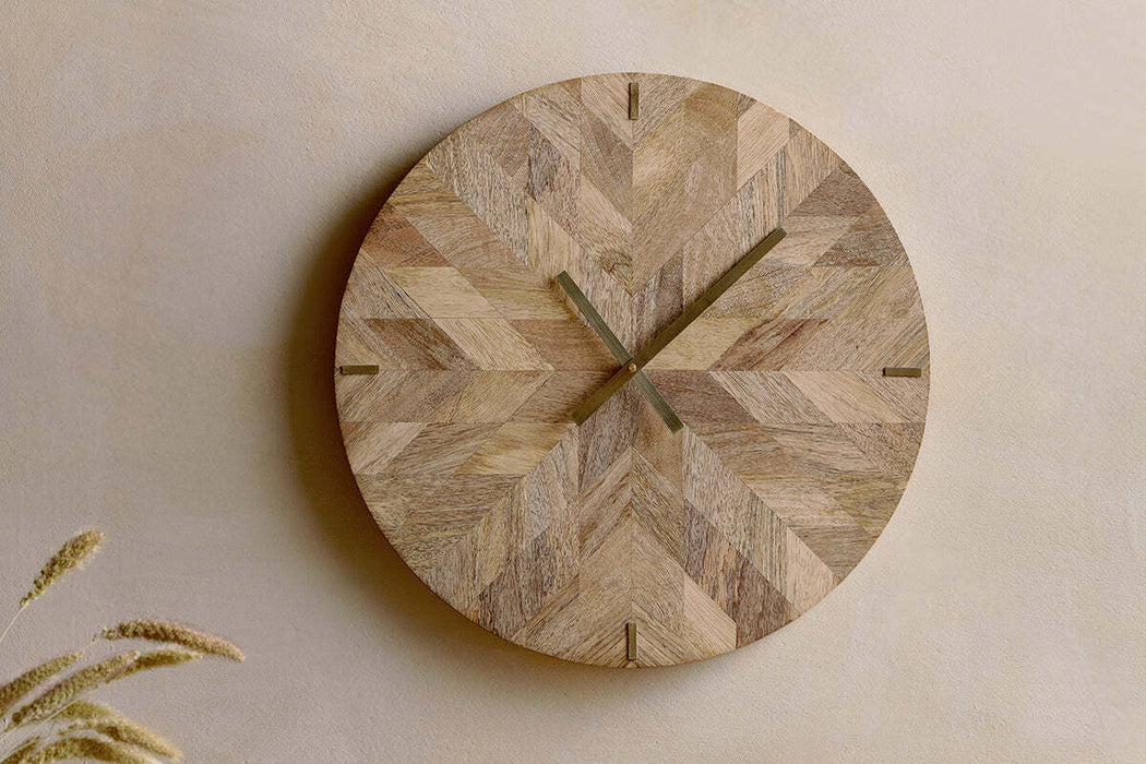 Enugu Mango Wood Clock Natural