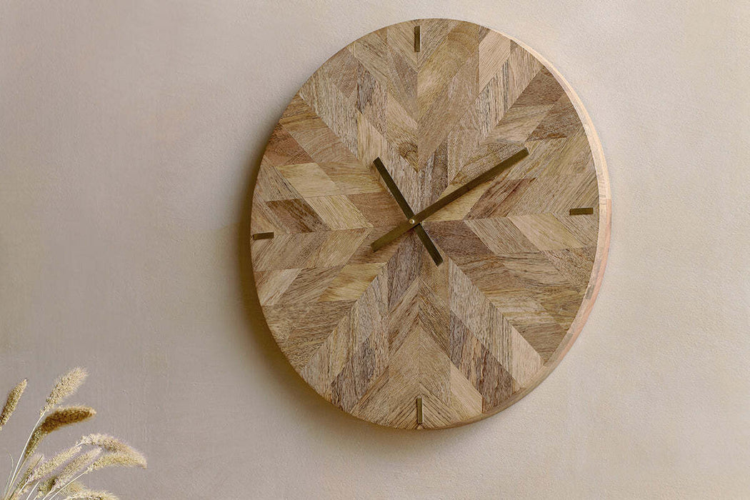 Enugu Mango Wood Clock Natural
