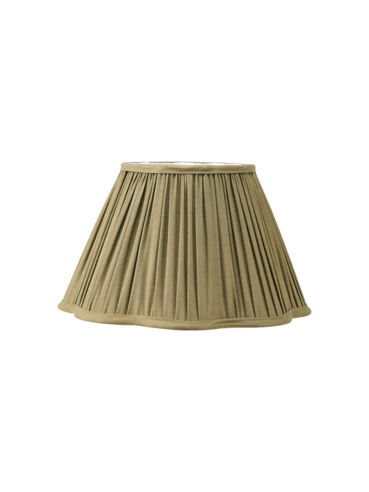 Pleated Scalloped Olive Green Lamp Shade