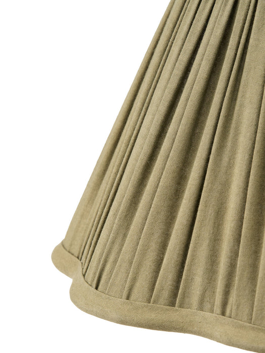 Pleated Scalloped Olive Green Lamp Shade