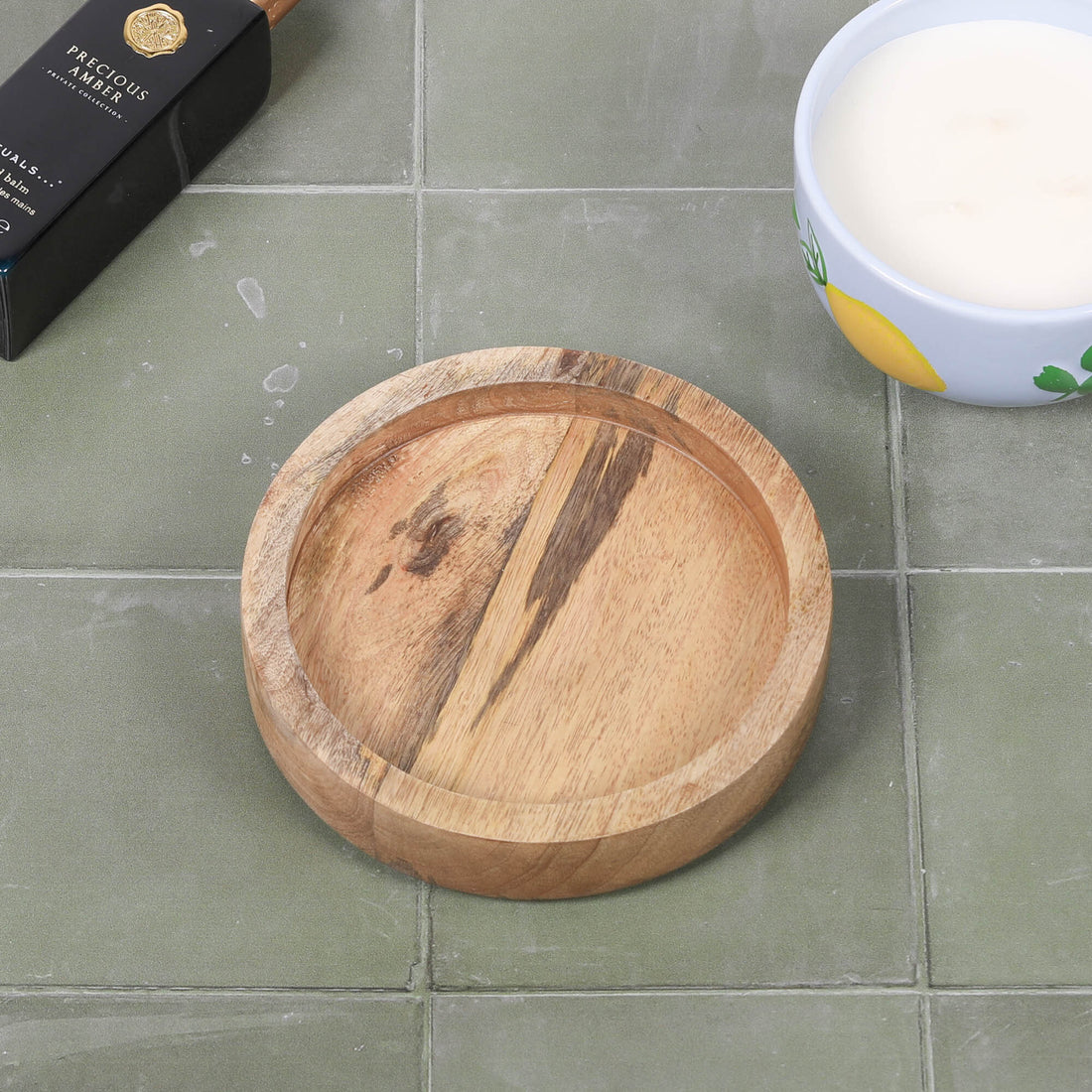 Round 15cm Wooden Tray