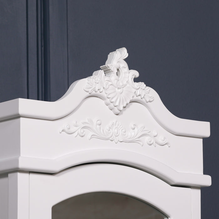 French White Armoire with Drawers