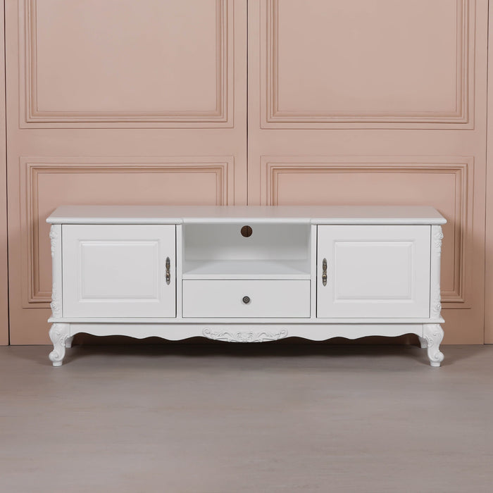 French White Large Cabinet TV Unit
