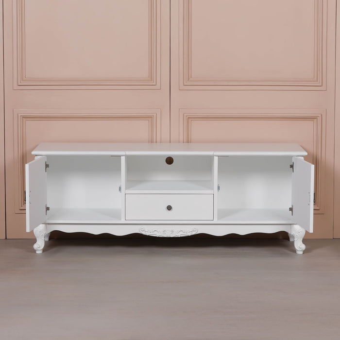 French White Large Cabinet TV Unit