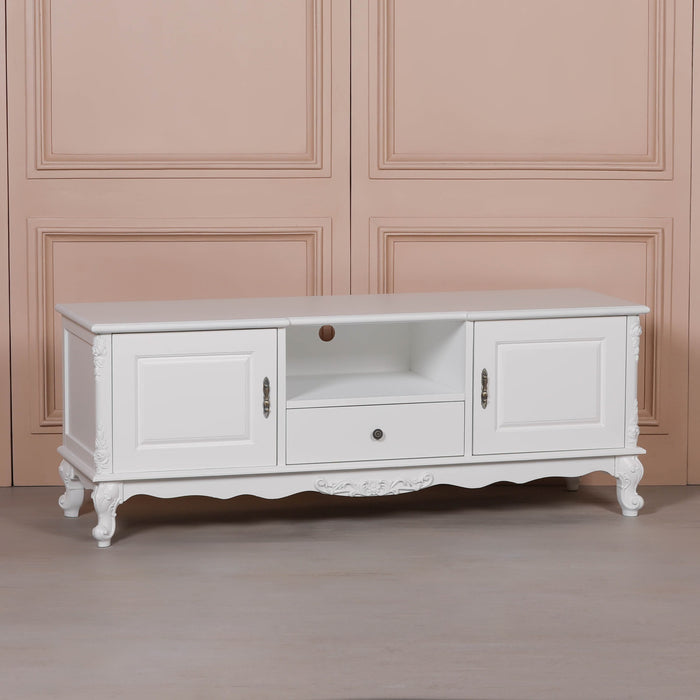 French White Large Cabinet TV Unit