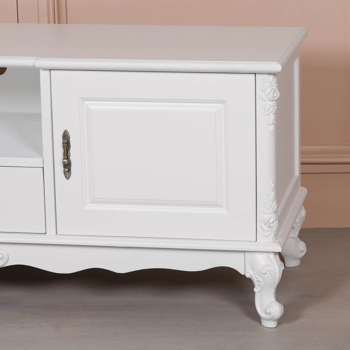 French White Large Cabinet TV Unit