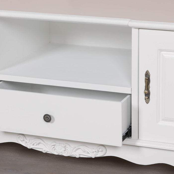 French White Large Cabinet TV Unit
