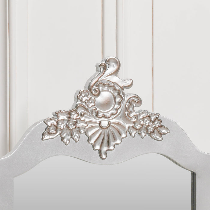 French Antique Silver Vanity Mirror