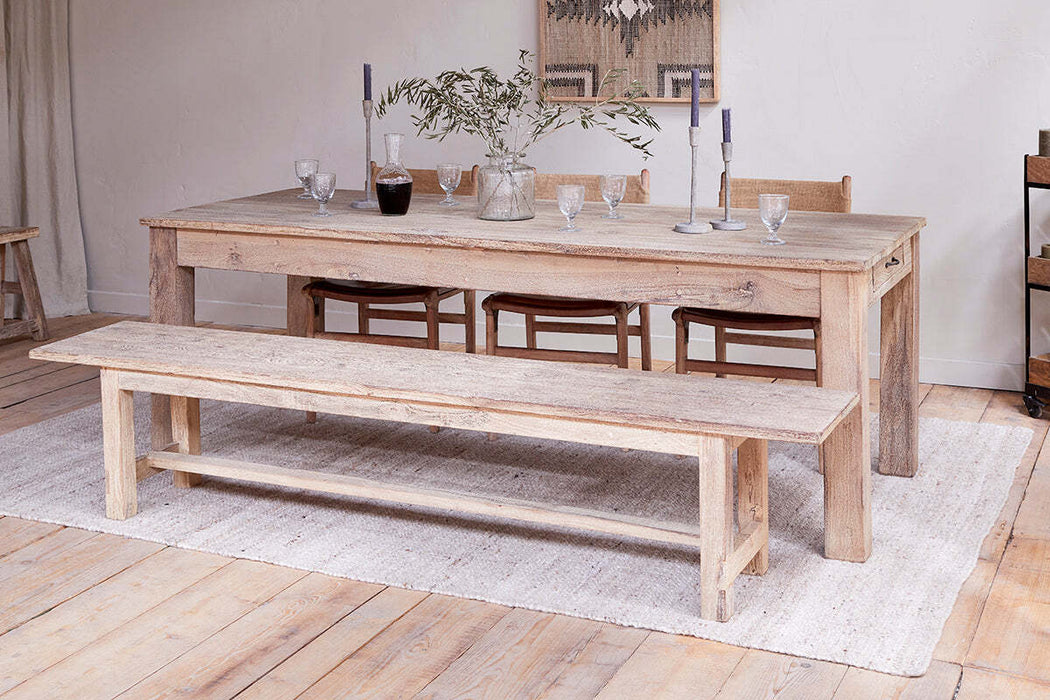 Fioni Reclaimed Wood Dining Table Natural