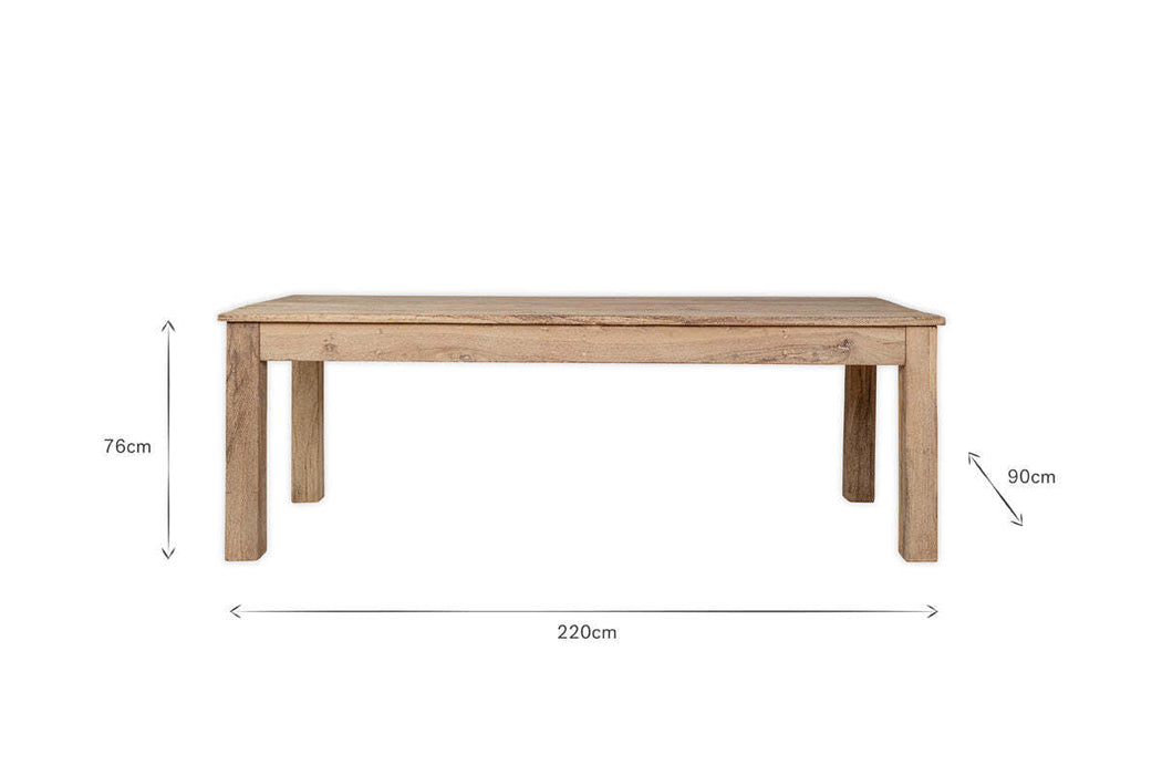Fioni Reclaimed Wood Dining Table - Natural