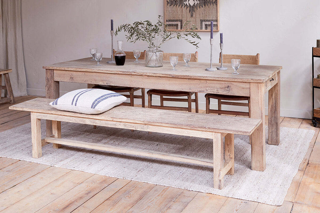Fioni Reclaimed Wood Dining Table Natural