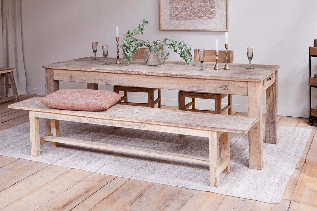 Fioni Reclaimed Wood Dining Table Natural