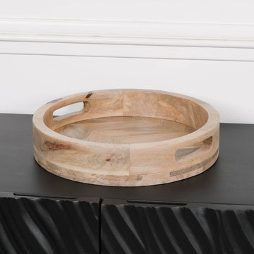 Round 30cm Wooden Tray
