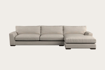 Guddu Grand Right Hand Chaise Sofa - Brera Linen Natural
