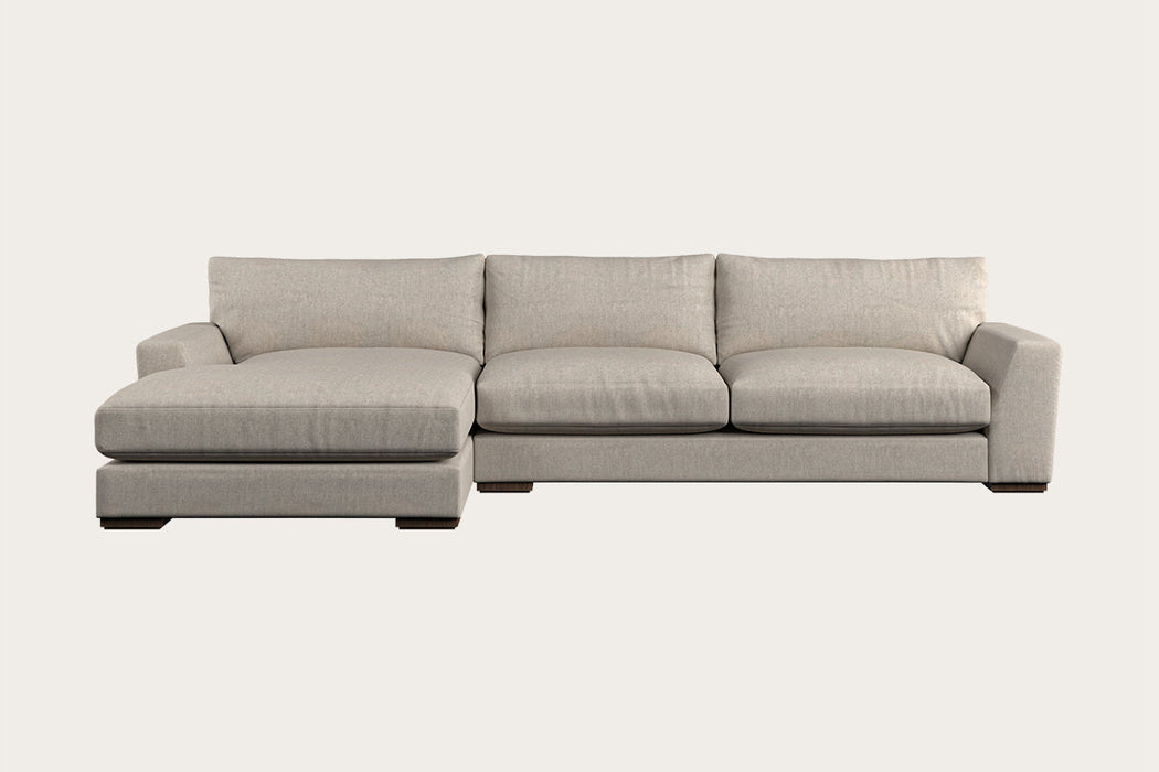 Guddu Large Left Hand Chaise Sofa - Brera Linen Natural
