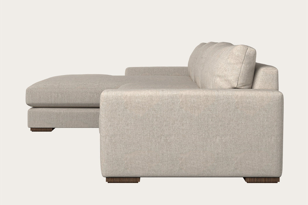 Guddu Large Left Hand Chaise Sofa Brera Linen Natural