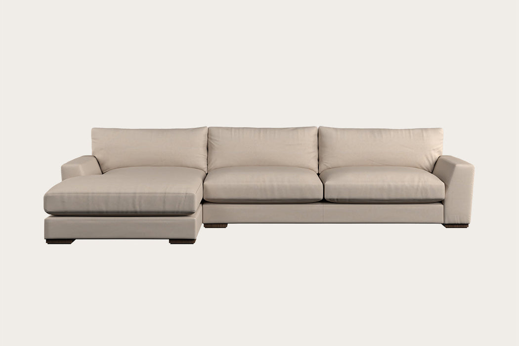 Guddu Grand Left Hand Chaise Sofa - Recycled Cotton Natural