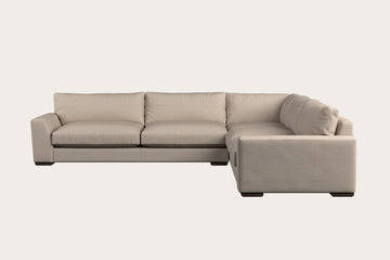 Guddu Grand Right Hand Corner Sofa - Recycled Cotton Natural