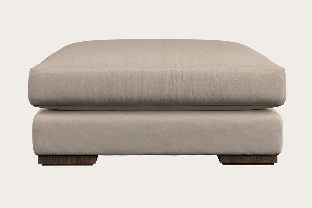 Guddu Large Footstool - Recycled Cotton Natural
