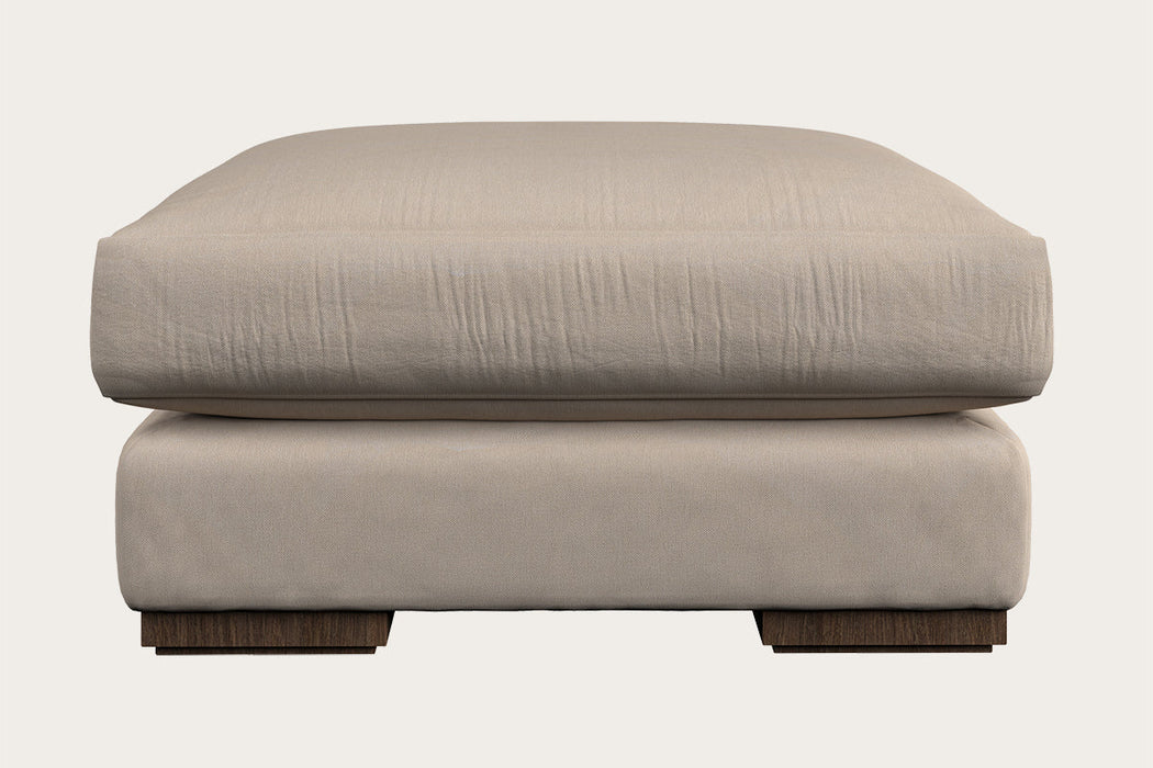 Guddu Medium Footstool - Recycled Cotton Natural