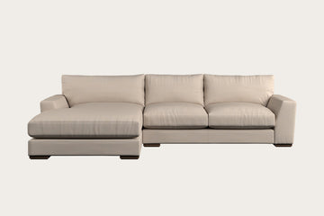 Guddu Medium Left Hand Chaise Sofa - Recycled Cotton Natural