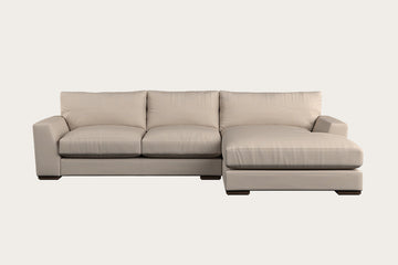 Guddu Medium Right Hand Chaise Sofa - Recycled Cotton Natural