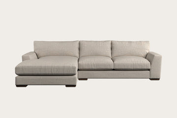 Guddu Medium Left Hand Chaise Sofa - Brera Linen Natural