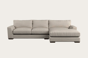 Guddu Medium Right Hand Chaise Sofa - Brera Linen Natural